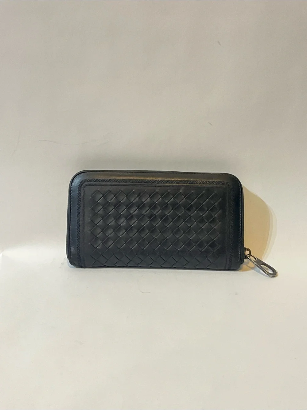 Bottega Veneta Intrecciato Woven Leather Zip Wallet Black 🇮🇹